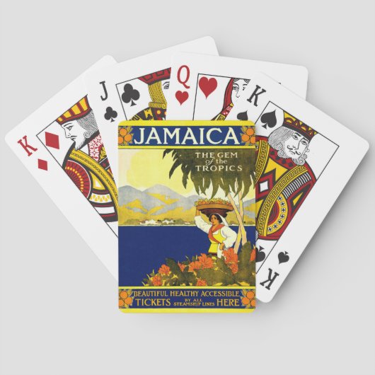 Yellow Jamaica Poster Spielkarten (Rückseite)