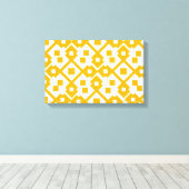 Yellow Jamdani Design Leinwanddruck (Insitu (Holzboden))