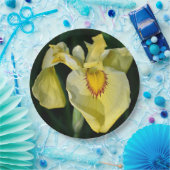 Yellow Japanese Iris Floral Pappteller (Party)