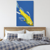 Yellow Japanese Koi Wassercolor Art Leinwanddruck (Insitu (Schlafzimmer))