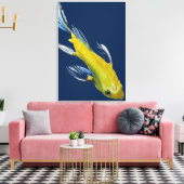 Yellow Japanese Koi Wassercolor Art Leinwanddruck (Insitu (Wohnzimmer))