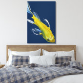 Yellow Japanese Koi Wassercolor Art Leinwanddruck (Insitu (Schlafzimmer))