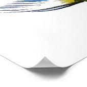 Yellow Japanese Koi Wassercolor Poster (Ecke)