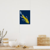 Yellow Japanese Koi Wassercolor Poster (Küche)