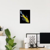 Yellow Japanese Koi Wassercolor Poster (Heimbüro)