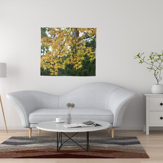 Yellow Japanese Maple Blätter Foto Wandteppich