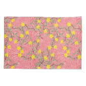 Yellow Jasmine Blume auf Korallenrosa Kissenbezug (Rückseite-Links)