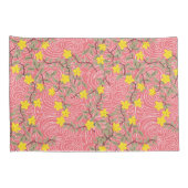 Yellow Jasmine Blume auf Korallenrosa Kissenbezug (Rückseite-Rechts)