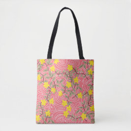 Yellow Jasmine Blume auf Korallenrosa Tasche