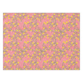 Yellow Jasmine Blume auf Korallenrosa Tischdecke (Vorderseite (Horizontal))