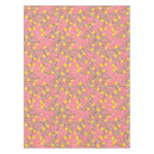 Yellow Jasmine Blume auf Korallenrosa Tischdecke (Vorderseite)