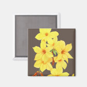 Yellow Jasmine Blume Magnet | Aquarellkunst (Vorderseite/Rückseite)