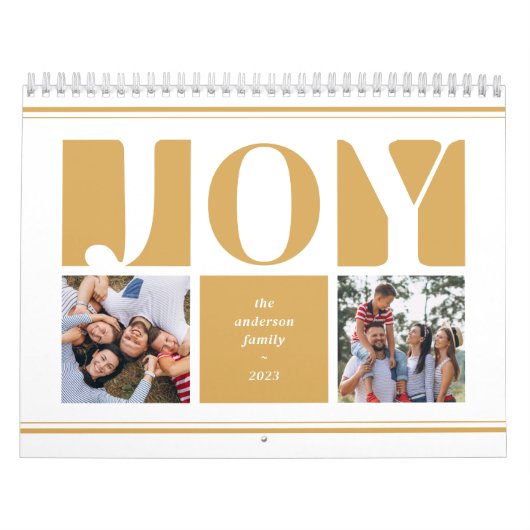 Yellow Joy Family Foto Collage Weihnachten Kalender (Titelbild)