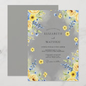 Yellow Joyful Spring Wedding Einladung (Vorne/Hinten)