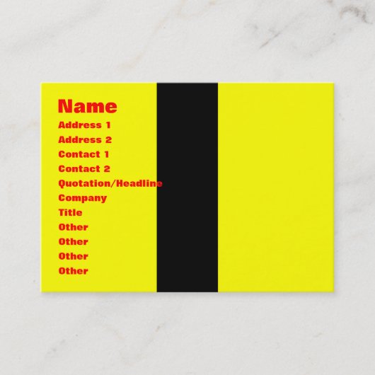 Yellow Jumpsuit Visitenkarte (Vorderseite)