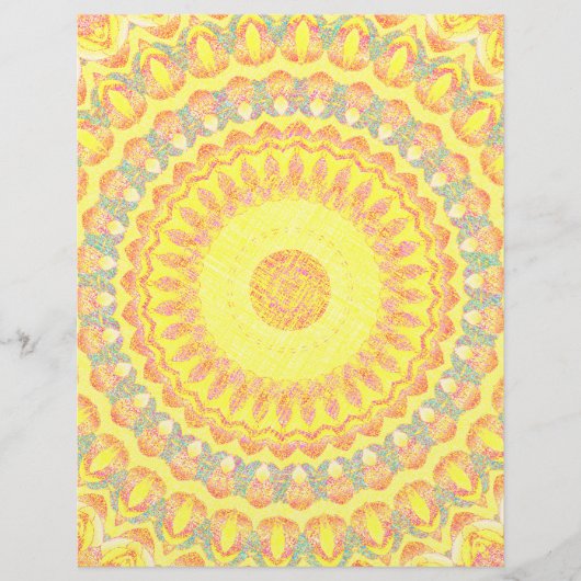 Yellow Kaleidoscope Bulk Scrapbook Paper Pages Flyer (Vorne)