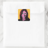 Yellow Kamala Harris Pop Art Quadratischer Aufkleber (Tasche)