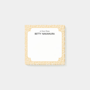 Yellow Karakusa Japanisches Weinmuster Post-it Klebezettel