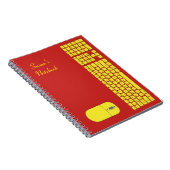 Yellow Keyboard and Mouse Notebook Notizblock (Rechte Seite)