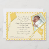 Yellow Kites Foto/Taufe Einladung (Vorderseite)