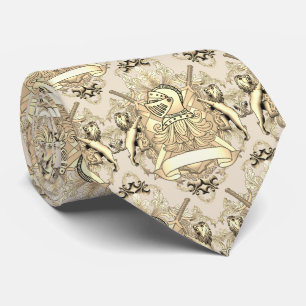 Yellow Knight Familienwappen Nachname Krawatte