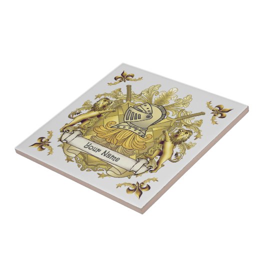 Yellow Knight Familienwappen Name Fliese (Seite)