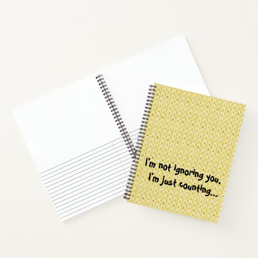 Yellow Knitted Texture Spiral Notebook Notizblock (Innenseite)