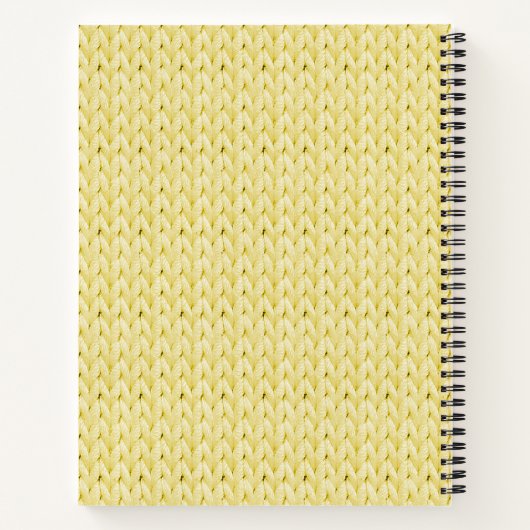 Yellow Knitted Texture Spiral Notebook Notizblock (Rückseite)