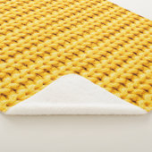 Yellow knitted woolen fabric background sherpadecke (3/4)