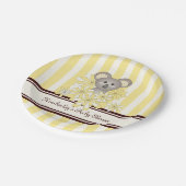 Yellow Koala Geburtstag / Gender Neutral Baby Dusc Pappteller (Schrägansicht)