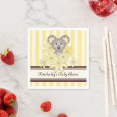 Yellow Koala Geburtstag / Gender Neutral Baby Dusc Serviette (Beispiel)