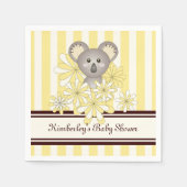 Yellow Koala Geburtstag / Gender Neutral Baby Dusc Serviette (Vorderseite)