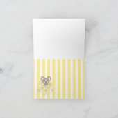 Yellow Koala Kinderdusche / Geburtstag Dankeschön Dankeskarte (Innenseite)