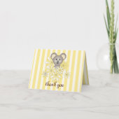 Yellow Koala Kinderdusche / Geburtstag Dankeschön Dankeskarte (Vorderseite)