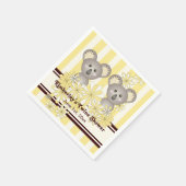 Yellow Koala Twin Baby Dusche / Kindergeburtstag Serviette (Ecke)