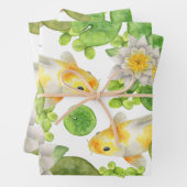 Yellow Koi Fish and White Water Lilies Pond Geschenkpapier Set (Beispiel)