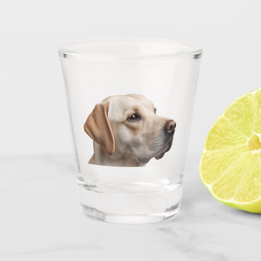 Yellow Lab Dog Schnapsglas (Vorderseite)