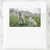 Yellow Lab Gruppe Rechteckiger Aufkleber (Tasche)