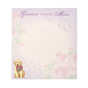Yellow Lab Heart Mom Notizblock