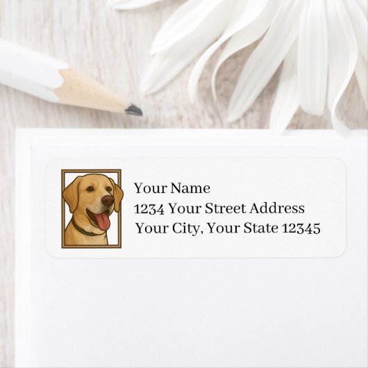 Yellow Lab Hound Return Address Labels (Insitu)