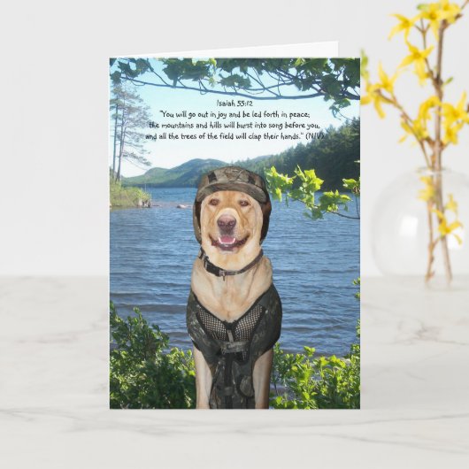 Yellow Lab in Camo Birthday for Outdoorsman Karte (Gelbe Blume)