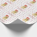 Yellow lab in Santa hat Merry Christmas Geschenkpapier<br><div class="desc">Personalized wrapping paper with cute Labrador puppy in Santa hat illustration,  it is a perfect way to wrap gift for your  friend and family for the holidays</div>