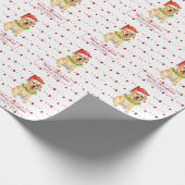 Yellow lab in Santa hat Merry Christmas Geschenkpapier (Ecke)
