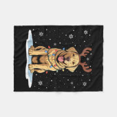 Yellow Lab Labrador Christmas Reindeer Dog Lover X Fleecedecke (Vorderseite (Horizontal))