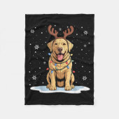 Yellow Lab Labrador Christmas Reindeer Dog Lover X Fleecedecke (Vorderseite)
