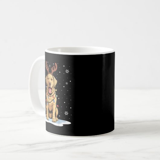Yellow Lab Labrador Christmas Reindeer Dog Lover X Kaffeetasse (Vorderseite Links)