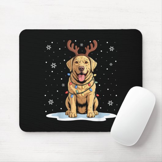 Yellow Lab Labrador Christmas Reindeer Dog Lover X Mousepad (Mit Mouse)