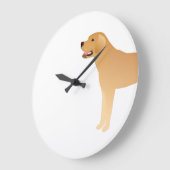 Yellow Lab - Labrador Retriever Breed Silhouette Große Wanduhr (Winkel)