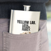 Yellow Lab Loyalty Stainless Steel Flask Flachmann (Beispiel)