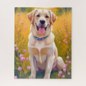 Yellow Lab Painting Labrador Retriever Dog Puzzle (Vertikal)